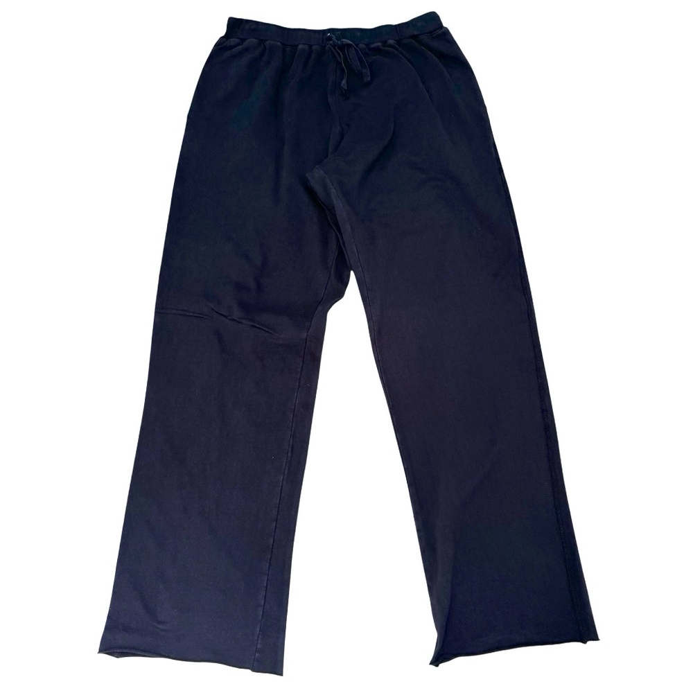 VELVET MEN BY GRAHAM & SPENCER BLACK DRAWSTRING WAIST WIDE LEG SWEATPANTS